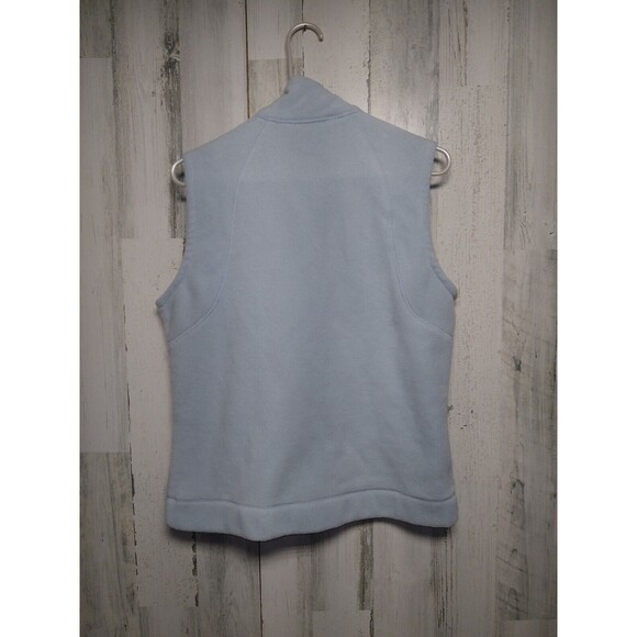 Columbia Fleece Vest Jacket Womens Medium Light Blue Full Zip High Neck pockets - Picture 5 of 7
